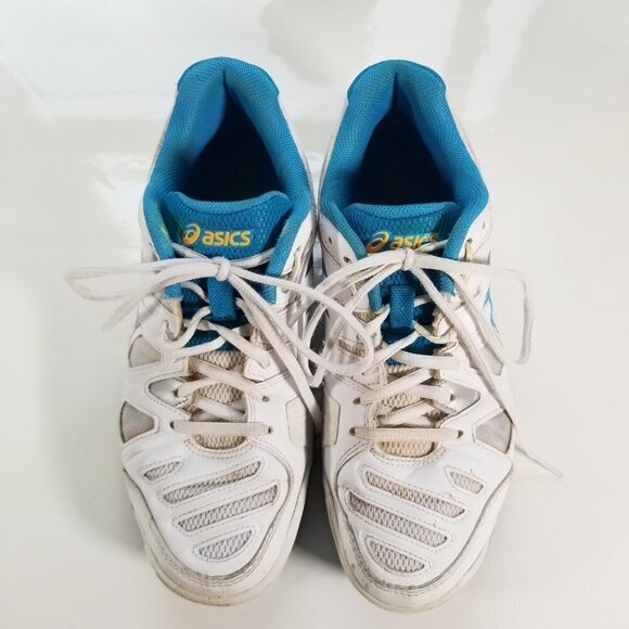 Asics Sneakers Womens Gel Game Tennis Shoe White with Blue Size 8 Pickleball - Picture 8 of 12